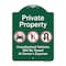 Signmission Private Property Unauthorized Vehicles Towed No Cars No Solicitors No Turn Around Sym, GW-1824-9914 A-DES-GW-1824-9914 - alternate 1